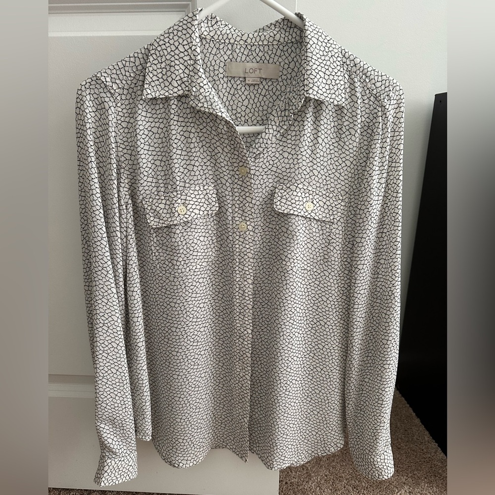 LOFT Geometric Print Shirt Blouse